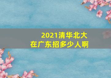 2021清华北大在广东招多少人啊