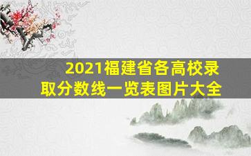 2021福建省各高校录取分数线一览表图片大全