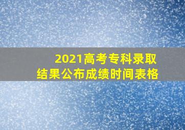 2021高考专科录取结果公布成绩时间表格