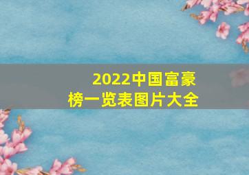 2022中国富豪榜一览表图片大全