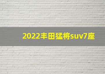 2022丰田猛将suv7座