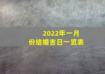 2022年一月份结婚吉日一览表