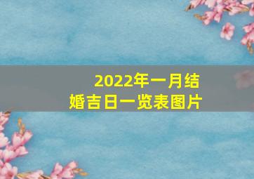 2022年一月结婚吉日一览表图片