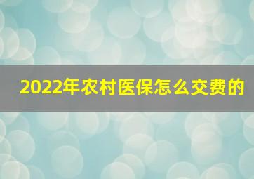 2022年农村医保怎么交费的