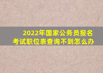 2022年国家公务员报名考试职位表查询不到怎么办