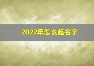 2022年怎么起名字