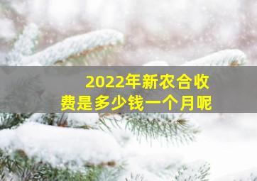 2022年新农合收费是多少钱一个月呢