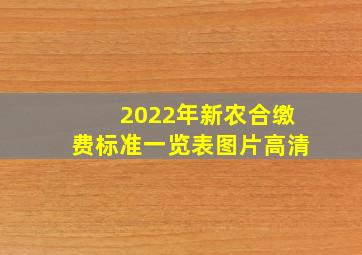 2022年新农合缴费标准一览表图片高清