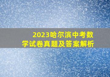 2023哈尔滨中考数学试卷真题及答案解析