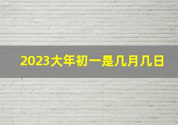 2023大年初一是几月几日