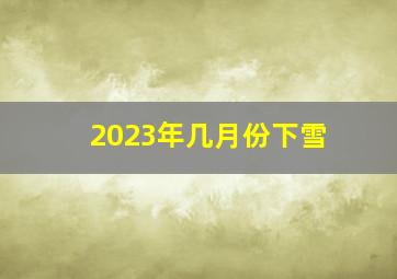 2023年几月份下雪