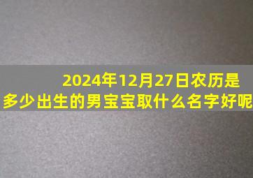 2024年12月27日农历是多少出生的男宝宝取什么名字好呢