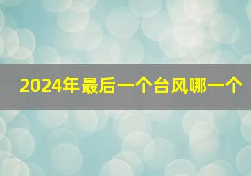 2024年最后一个台风哪一个