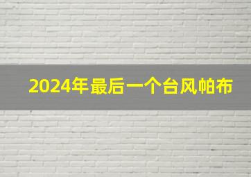 2024年最后一个台风帕布