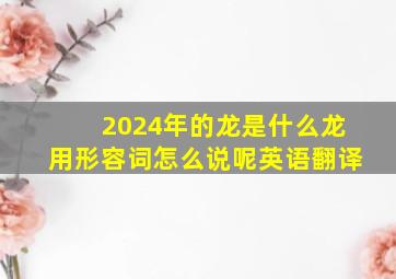 2024年的龙是什么龙用形容词怎么说呢英语翻译