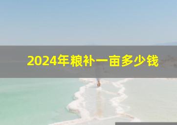 2024年粮补一亩多少钱