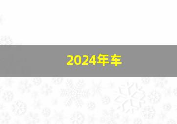 2024年车