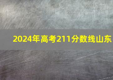 2024年高考211分数线山东