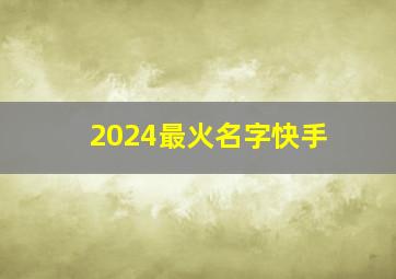 2024最火名字快手