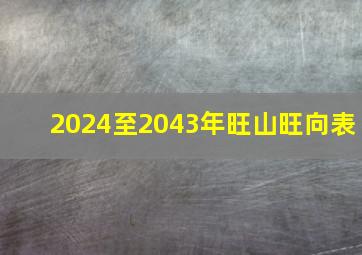 2024至2043年旺山旺向表