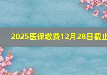 2025医保缴费12月28日截止