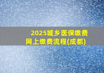 2025城乡医保缴费网上缴费流程(成都)