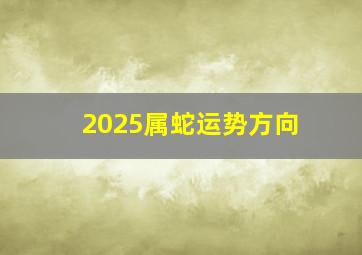 2025属蛇运势方向