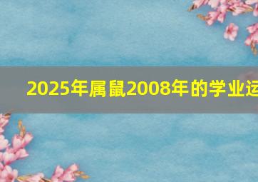 2025年属鼠2008年的学业运