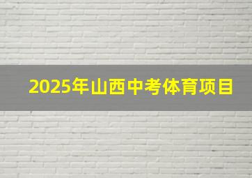 2025年山西中考体育项目