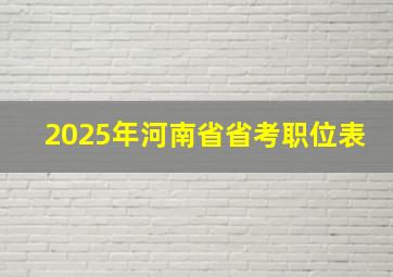 2025年河南省省考职位表