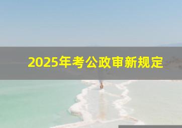 2025年考公政审新规定