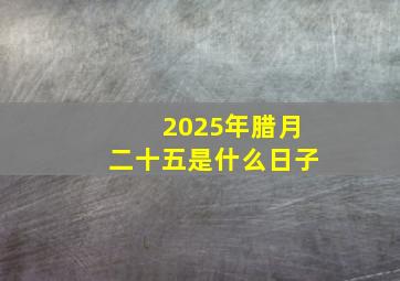 2025年腊月二十五是什么日子