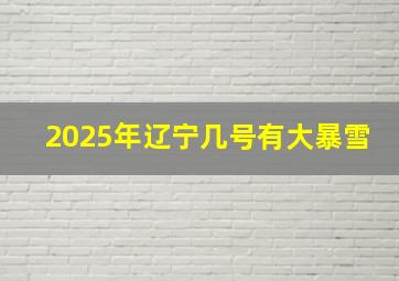 2025年辽宁几号有大暴雪