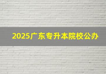 2025广东专升本院校公办