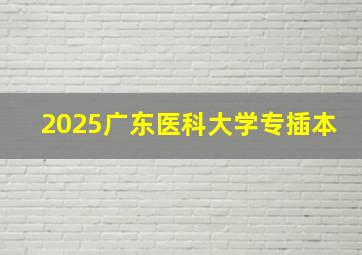 2025广东医科大学专插本