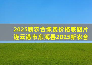 2025新农合缴费价格表图片连云港市东海县2025新农合