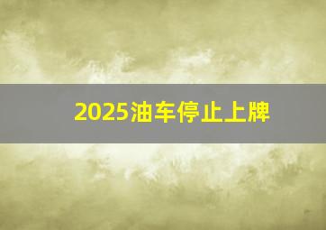 2025油车停止上牌