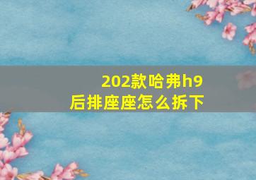 202款哈弗h9后排座座怎么拆下