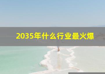 2035年什么行业最火爆