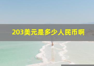 203美元是多少人民币啊