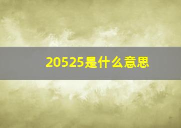 20525是什么意思