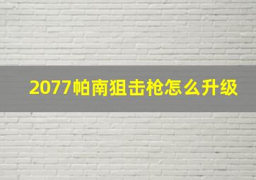 2077帕南狙击枪怎么升级