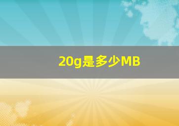 20g是多少MB