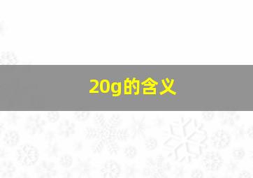 20g的含义