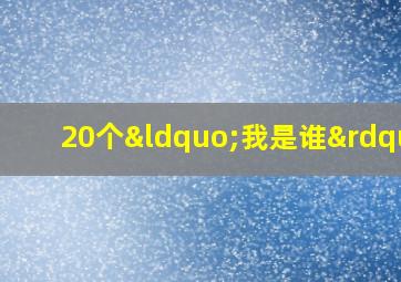 20个“我是谁”