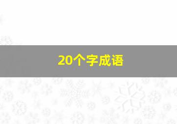 20个字成语