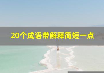 20个成语带解释简短一点