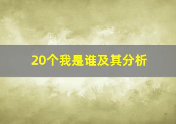 20个我是谁及其分析