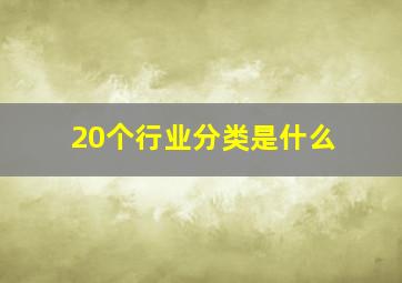 20个行业分类是什么