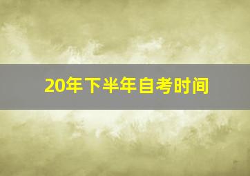 20年下半年自考时间